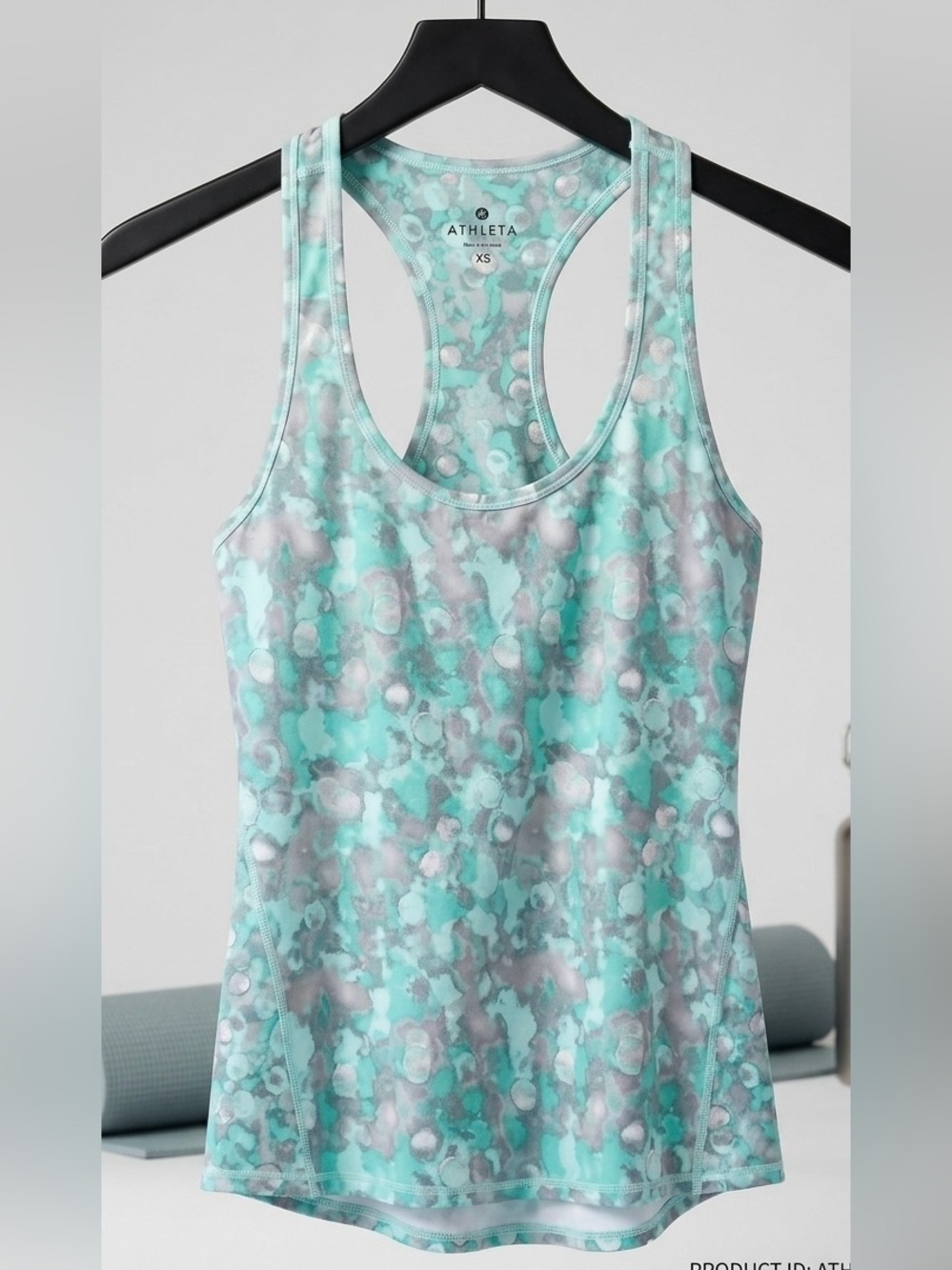 Athleta Aqua and Gray Printed Racerback Tank - size XS - activewear - workout